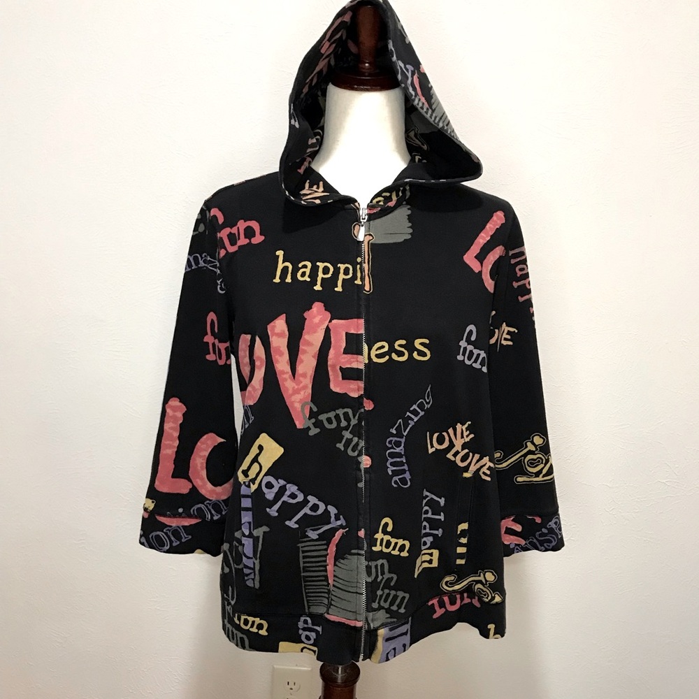 Additions by Chico’s front zip hoodie. Chico’s size 2.
